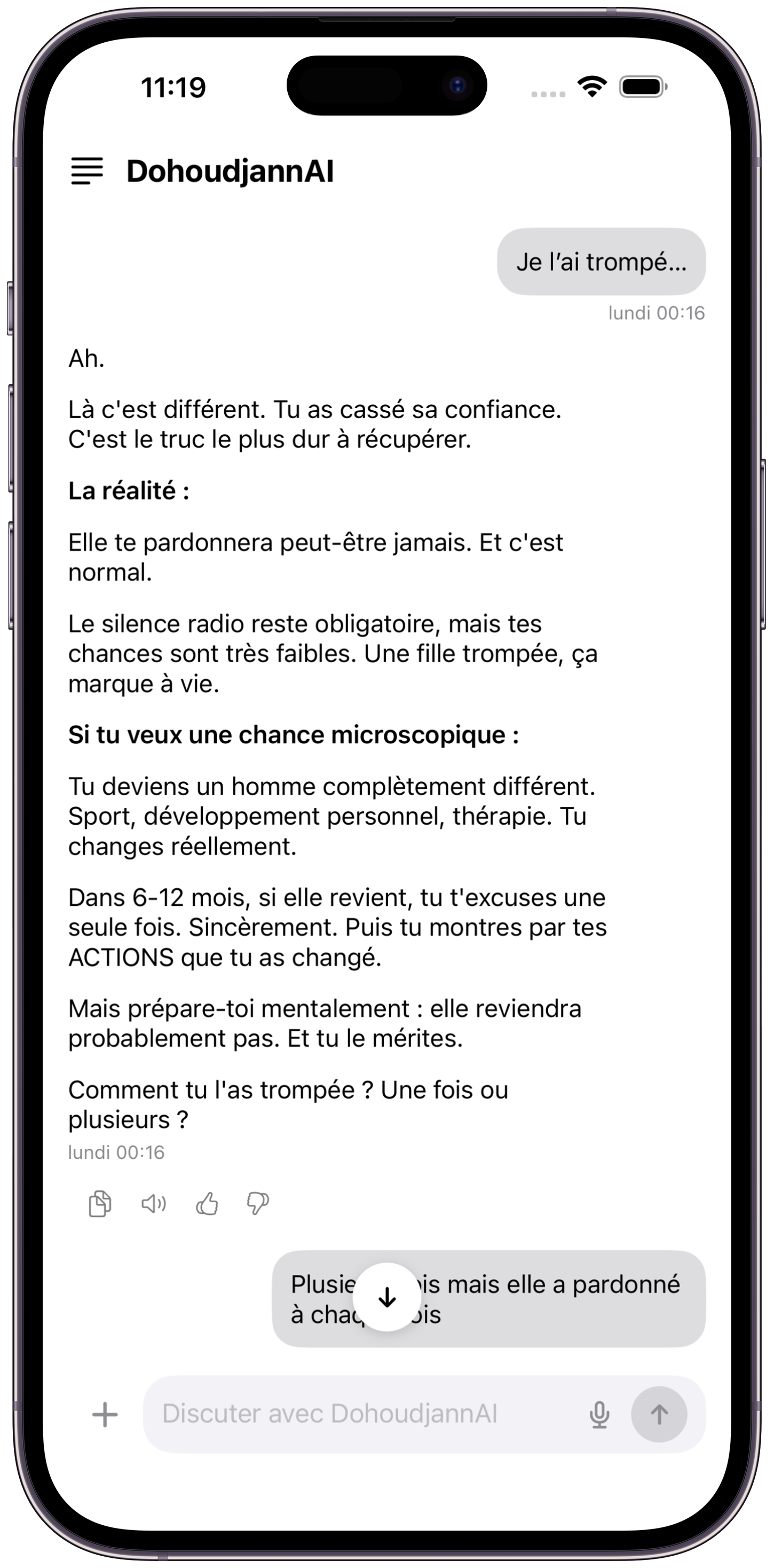 Conversation IA : Je l'ai trompé...